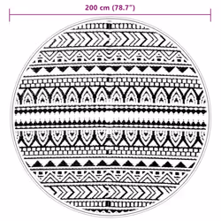 vidaXL Outdoor Carpet Garden Rug Carpet Patio Mat Area Rug Balcony Blanket PP - black and white, 200 cm