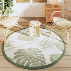 vidaXL Outdoor Carpet ARAKIL Green Ã160 cm PP Balcony Carpet Outdoor Blanket Rug