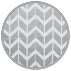 vidaXL Outdoor Carpet Garden Rug Carpet Patio Mat Area Rug Balcony Blanket PP - white and grey, 160 cm