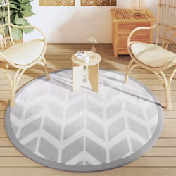 vidaXL Outdoor Carpet Garden Rug Carpet Patio Mat Area Rug Balcony Blanket PP - white and grey, 160 cm