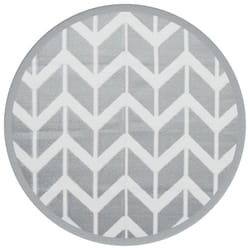 vidaXL Outdoor Carpet Garden Rug Carpet Patio Mat Area Rug Balcony Blanket PP - white and grey, 200 cm