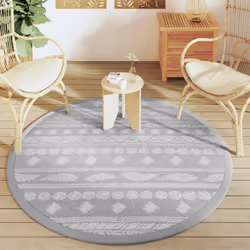 vidaXL Outdoor Carpet Garden Rug Carpet Patio Mat Area Rug Balcony Blanket PP - grey pattern, 160 cm - Additional view 2