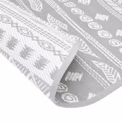 vidaXL Outdoor Carpet Garden Rug Carpet Patio Mat Area Rug Balcony Blanket PP - grey pattern, 160 cm - Additional view 4