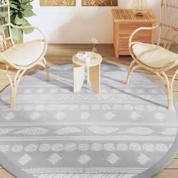 vidaXL Outdoor Carpet Garden Rug Carpet Patio Mat Area Rug Balcony Blanket PP - grey pattern, 200 cm