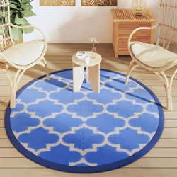 vidaXL Outdoor Carpet Garden Rug Carpet Patio Mat Area Rug Balcony Blanket PP - blue, 160 cm