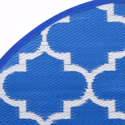 vidaXL Outdoor Carpet Garden Rug Carpet Patio Mat Area Rug Balcony Blanket PP - blue, 160 cm - Additional view 4