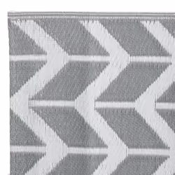 vidaXL Outdoor Carpet Garden Rug Carpet Patio Mat Area Rug Balcony Blanket PP - light grey and white, 120 x 180 cm - Additional view 4