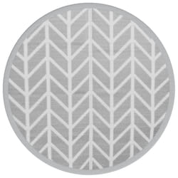 vidaXL Outdoor Carpet Garden Rug Carpet Patio Mat Area Rug Balcony Blanket PP - light grey and white, 160 cm