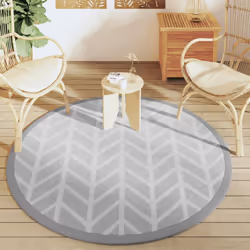 vidaXL Outdoor Carpet Garden Rug Carpet Patio Mat Area Rug Balcony Blanket PP - light grey and white, 160 cm