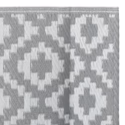 vidaXL Outdoor Carpet Garden Rug Carpet Patio Mat Area Rug Balcony Blanket PP - white and light grey, 160 x 230 cm - Additional view 4