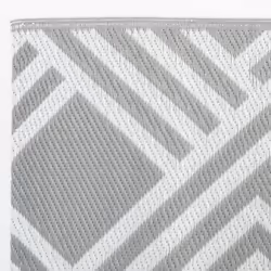 vidaXL Outdoor Carpet Garden Rug Carpet Patio Mat Area Rug Balcony Blanket PP - stripe grey, 80 x 150 cm - Additional view 4
