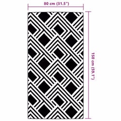 vidaXL Outdoor Carpet Garden Rug Carpet Patio Mat Area Rug Balcony Blanket PP - stripe grey, 80 x 150 cm - Additional view 5