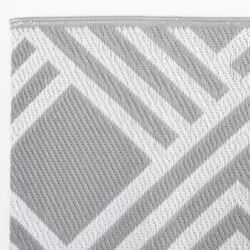 vidaXL Outdoor Carpet Garden Rug Carpet Patio Mat Area Rug Balcony Blanket PP - stripe grey, 120 x 180 cm - Additional view 4