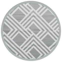 vidaXL Outdoor Carpet Garden Rug Carpet Patio Mat Area Rug Balcony Blanket PP - stripe grey, 160 cm