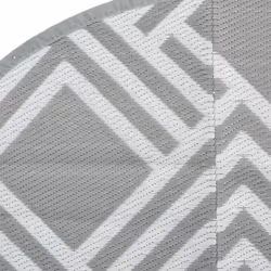 vidaXL Outdoor Carpet Garden Rug Carpet Patio Mat Area Rug Balcony Blanket PP - stripe grey, 160 cm - Additional view 4