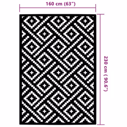 vidaXL Outdoor Carpet Garden Rug Carpet Patio Mat Area Rug Balcony Blanket PP - 160 x 230 cm - Additional view 5