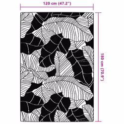 vidaXL Outdoor Carpet Garden Rug Carpet Patio Mat Area Rug Balcony Blanket PP - leaf, 120 x 180 cm - Additional view 3