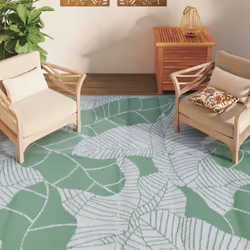 vidaXL Outdoor Carpet Garden Rug Carpet Patio Mat Area Rug Balcony Blanket PP - leaf, 190 x 290 cm - Additional view 2
