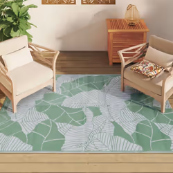 vidaXL Outdoor Carpet Garden Rug Carpet Patio Mat Area Rug Balcony Blanket PP - leaf, 140 x 200 cm