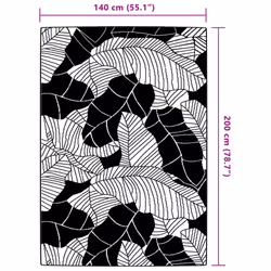 vidaXL Outdoor Carpet Garden Rug Carpet Patio Mat Area Rug Balcony Blanket PP - leaf, 140 x 200 cm