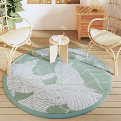vidaXL Outdoor Carpet Garden Rug Carpet Patio Mat Area Rug Balcony Blanket PP - leaf, 160 cm