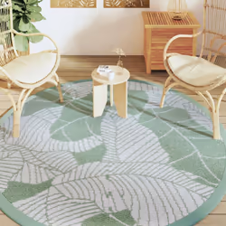 vidaXL Outdoor Carpet Garden Rug Carpet Patio Mat Area Rug Balcony Blanket PP - leaf, 200 cm