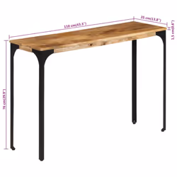 vidaXL Console Table Hall Side Table End Table Brown Solid Wood Mango and Iron