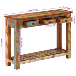 vidaXL Console Table Hallway Tea Side Table End Table Solid Wood Reclaimed