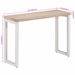 vidaXL Console Table Hall Side Table End Table Brown Solid Wood Mango and Iron