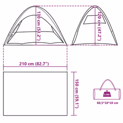 vidaXL Beach Tent Picnic Lightweight Tent Sun Shelter Shade Tent Waterproof - green