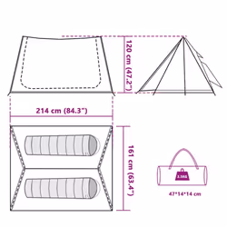 vidaXL Camping Tent 2-Person Lightweight Tent Dome Tent Shelter Waterproof - green