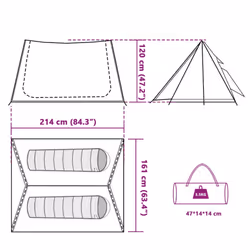 vidaXL Camping Tent 2-Person Lightweight Tent Dome Tent Shelter Waterproof - grey and orange
