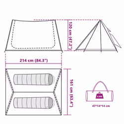 vidaXL Camping Tent 2-Person Lightweight Tent White Blackout Fabric Waterproof - Additional view 3