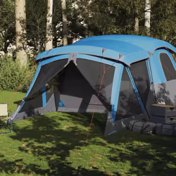 vidaXL Family Tent with Porch 6-Person Lightweight Camping Tent Waterproof - blue, 4-person