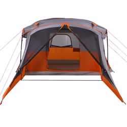 vidaXL Family Tent with Porch 6-Person Lightweight Camping Tent Waterproof - grey and orange, 4-person - Additional view 6