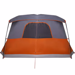 vidaXL Family Tent with Porch 6-Person Lightweight Camping Tent Waterproof - grey and orange, 4-person - Additional view 8
