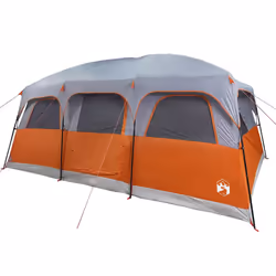 vidaXL Family Tent Cabin 10-Person Camping Tent Lightweight Tent Waterproof - grey and orange - Additional view 4