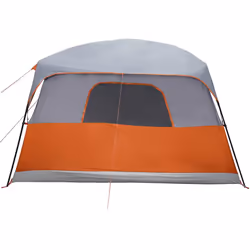 vidaXL Family Tent Cabin 10-Person Camping Tent Lightweight Tent Waterproof - grey and orange - Additional view 6