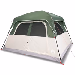 vidaXL Family Tent Cabin 6-Person Lightweight Tent Camping Tent Waterproof - green