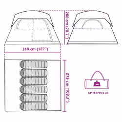 vidaXL Family Tent Cabin 6-Person Lightweight Tent Camping Tent Waterproof - orange