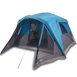 vidaXL Family Tent with Porch 6-Person Lightweight Camping Tent Waterproof - blue, 6-person