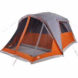 vidaXL Family Tent with Porch 6-Person Lightweight Camping Tent Waterproof - grey and orange, 6-person - Additional view 4