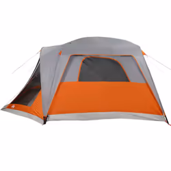 vidaXL Family Tent with Porch 6-Person Lightweight Camping Tent Waterproof - grey and orange, 6-person - Additional view 7