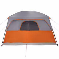 vidaXL Family Tent with Porch 6-Person Lightweight Camping Tent Waterproof - grey and orange, 6-person - Additional view 8