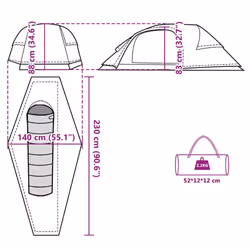 vidaXL Camping Tent Dome 1-Person Lightweight Tent Patio Dome Tent Waterproof - blue