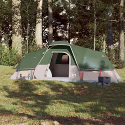 vidaXL Family Tent Dome Camping Tent Patio Hiking Lightweight Tent Waterproof - green, 10-person
