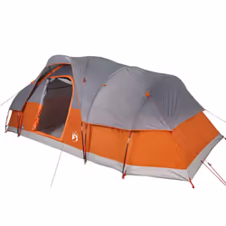 vidaXL Family Tent Dome Camping Tent Patio Hiking Lightweight Tent Waterproof - grey and orange, 10-person - Additional view 4