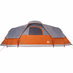 vidaXL Family Tent Dome Camping Tent Patio Hiking Lightweight Tent Waterproof - grey and orange, 10-person - Additional view 5