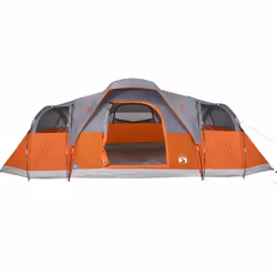 vidaXL Family Tent Dome Camping Tent Patio Hiking Lightweight Tent Waterproof - grey and orange, 10-person - Additional view 6