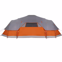 vidaXL Family Tent Dome Camping Tent Patio Hiking Lightweight Tent Waterproof - grey and orange, 10-person - Additional view 8